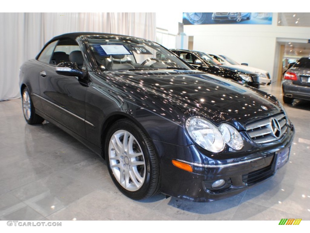 2009 CLK 350 Cabriolet - Majestic Black Metallic / Ash photo #7