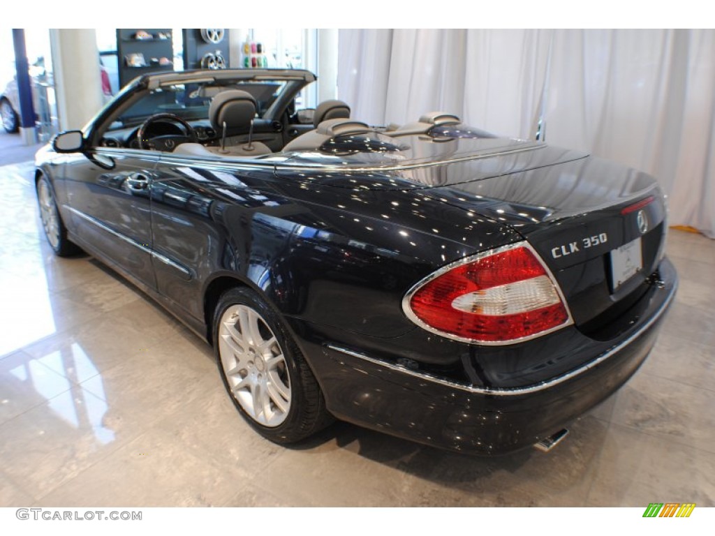 2009 CLK 350 Cabriolet - Majestic Black Metallic / Ash photo #19