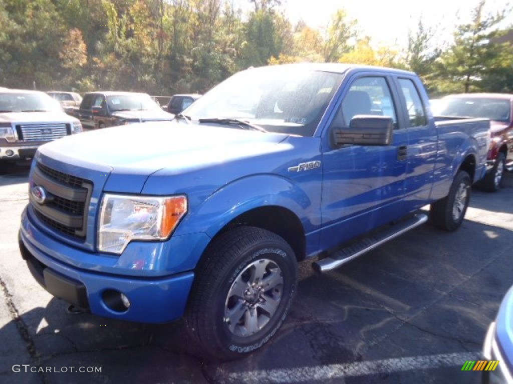 2013 F150 STX SuperCab 4x4 - Blue Flame Metallic / Steel Gray photo #4