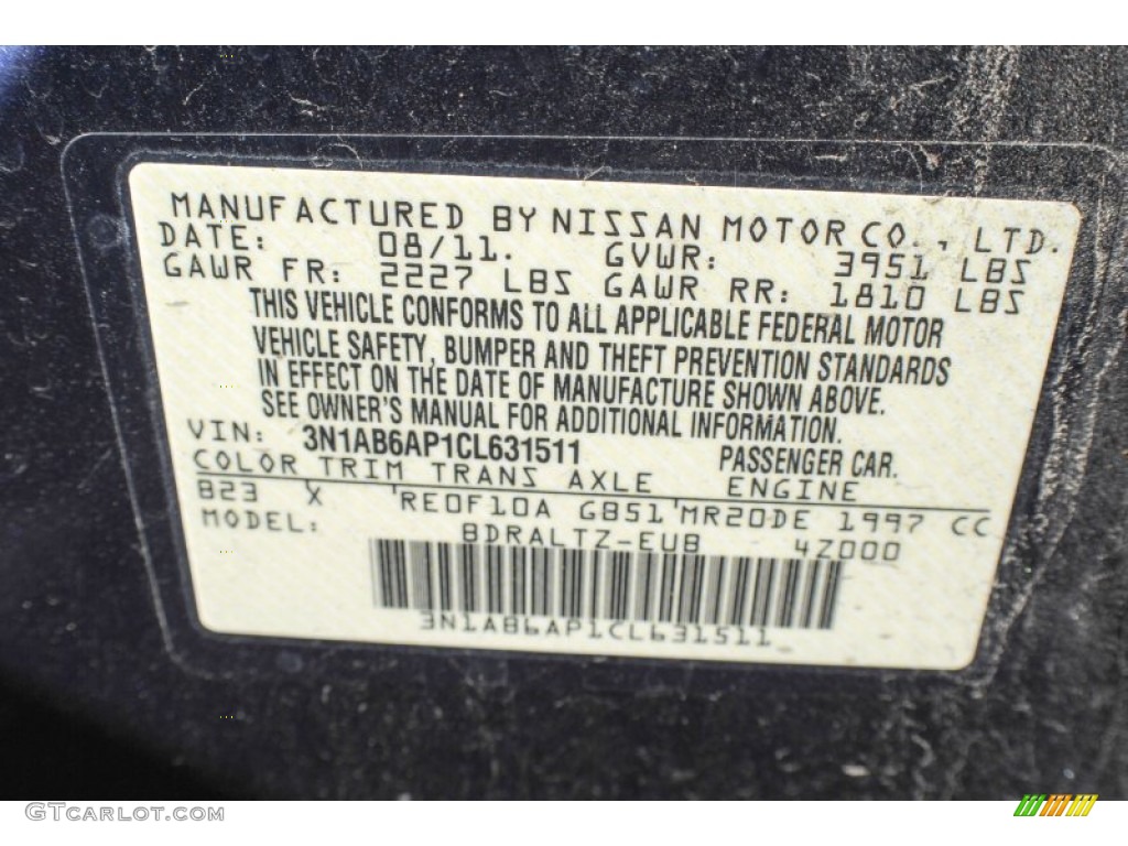 2012 Sentra 2.0 S - Blue Onyx / Charcoal photo #14