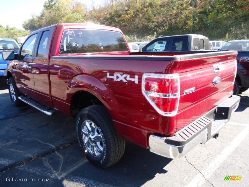 2013 F150 XLT SuperCab 4x4 - Ruby Red Metallic / Steel Gray photo #4