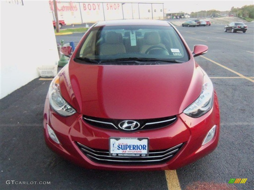 2013 Elantra Limited - Red Allure / Beige photo #2
