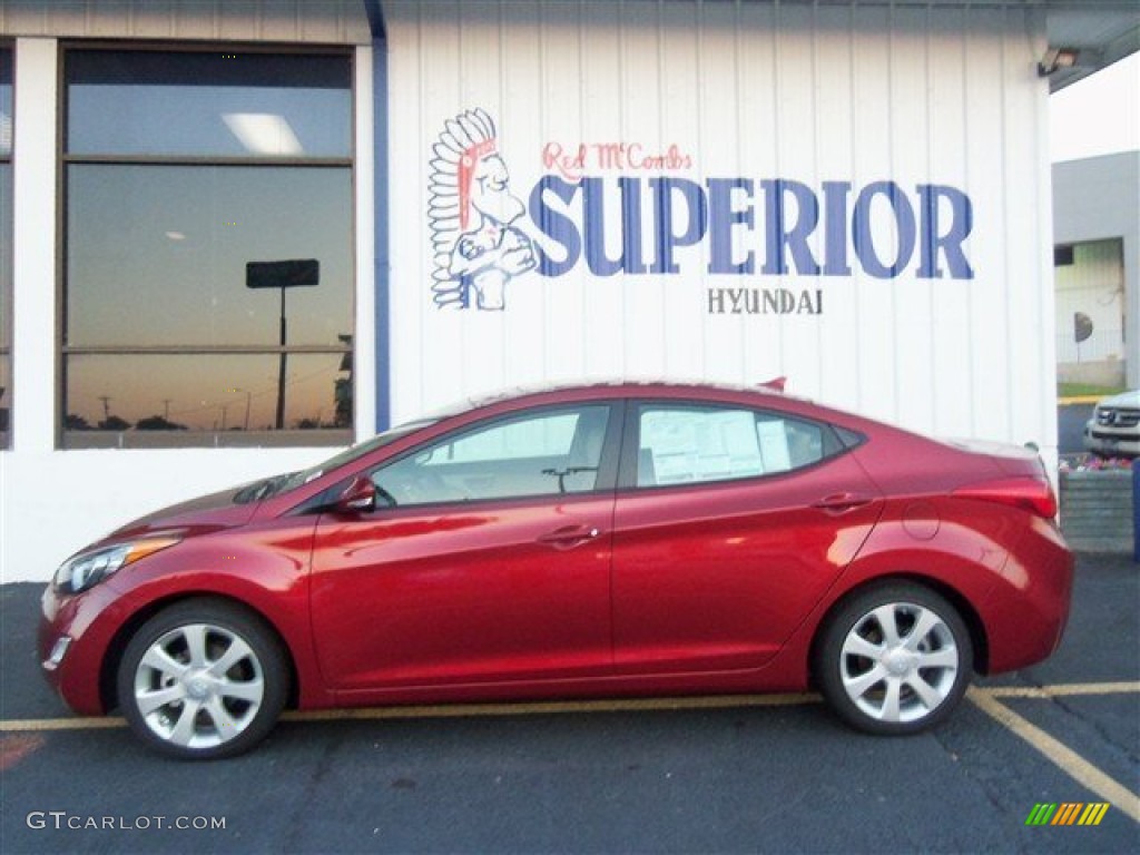 2013 Elantra Limited - Red Allure / Beige photo #5