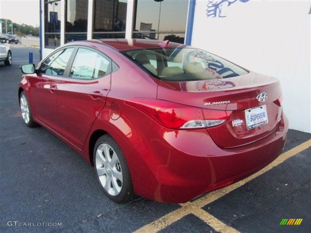 2013 Elantra Limited - Red Allure / Beige photo #6
