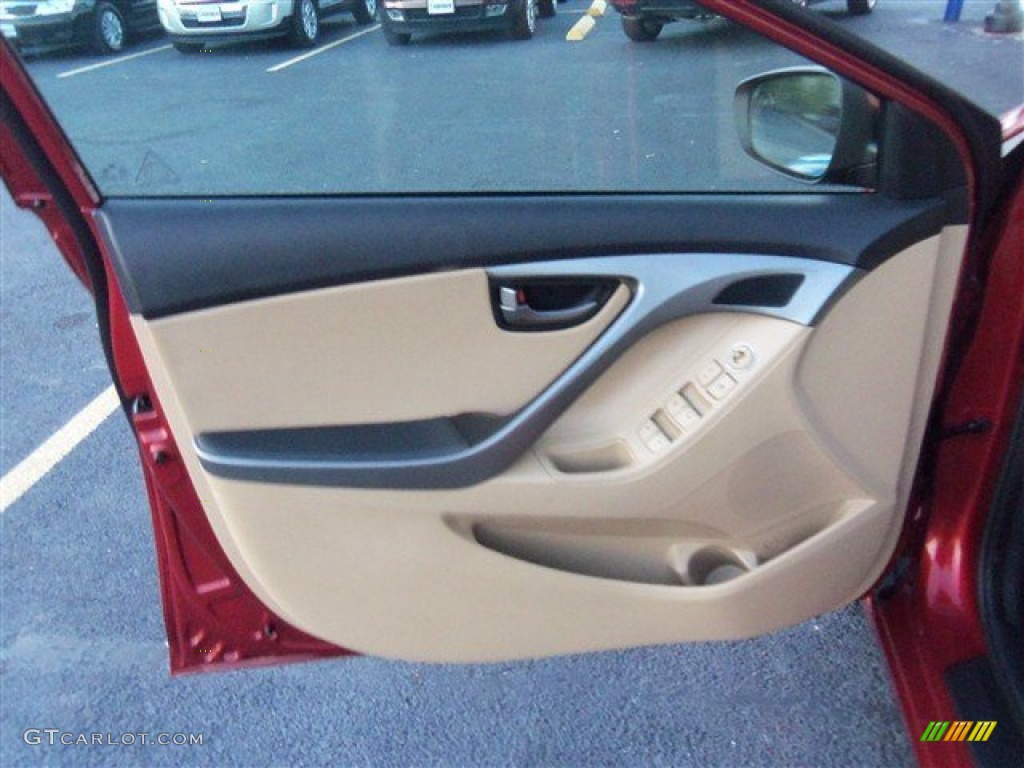 2013 Elantra Limited - Red Allure / Beige photo #9