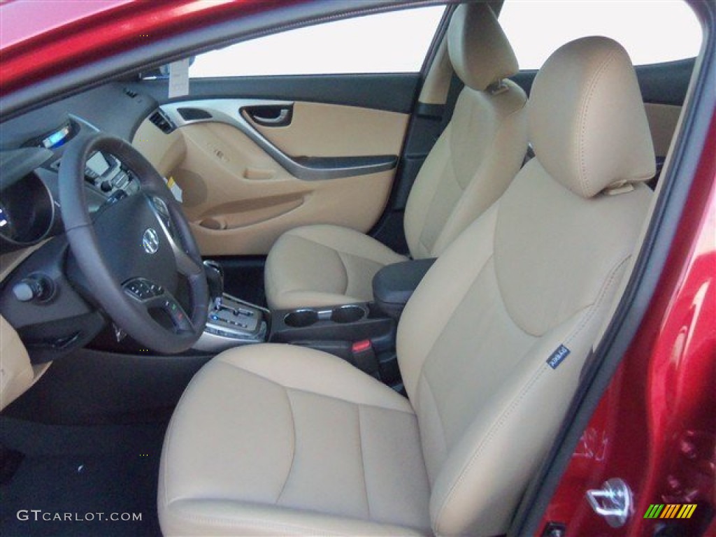 2013 Elantra Limited - Red Allure / Beige photo #11