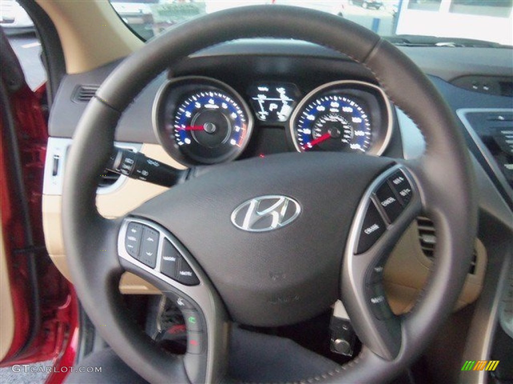 2013 Elantra Limited - Red Allure / Beige photo #12