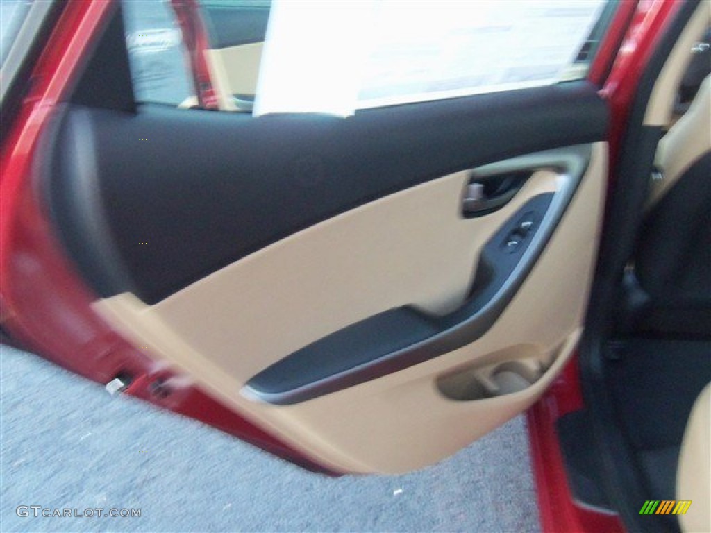 2013 Elantra Limited - Red Allure / Beige photo #16