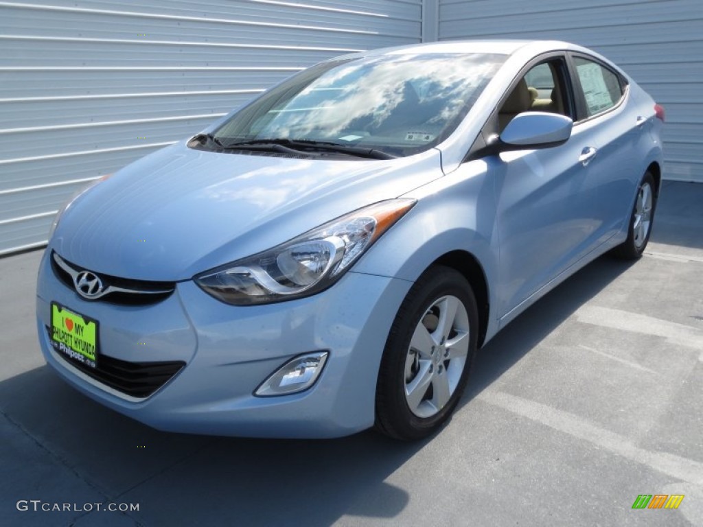 2013 Elantra GLS - Blue Sky Metallic / Beige photo #6