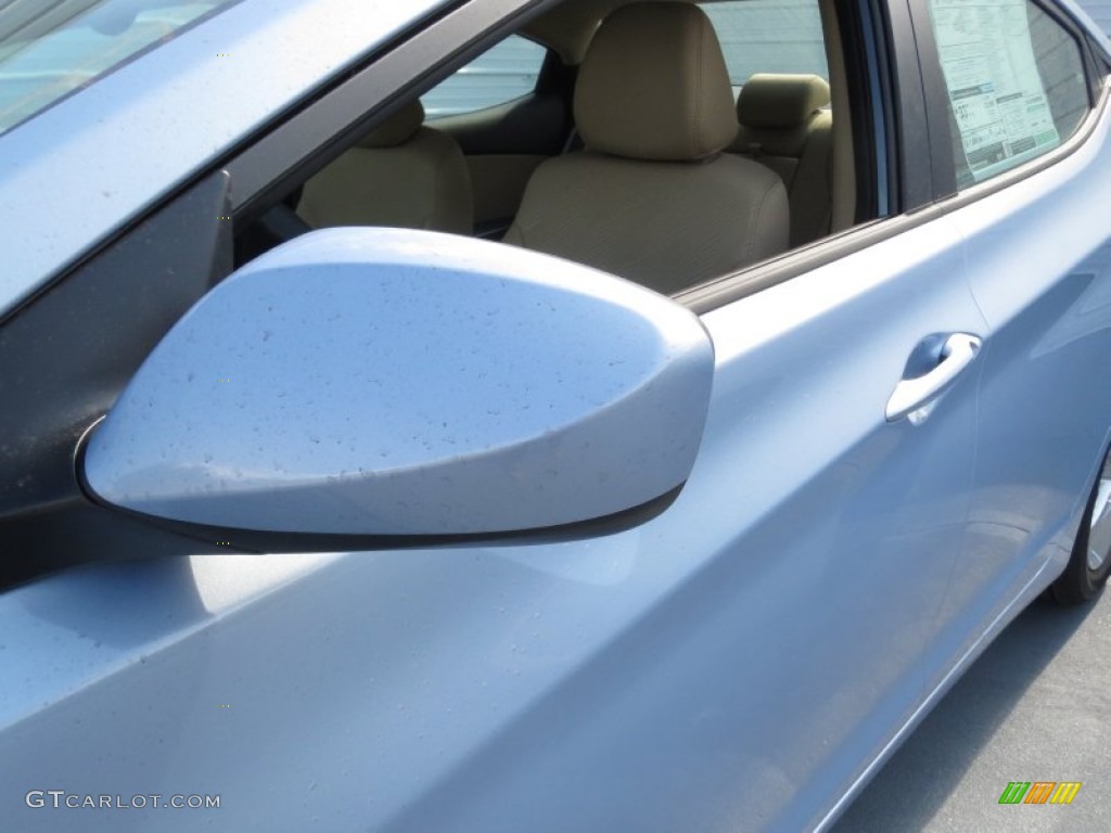 2013 Elantra GLS - Blue Sky Metallic / Beige photo #11