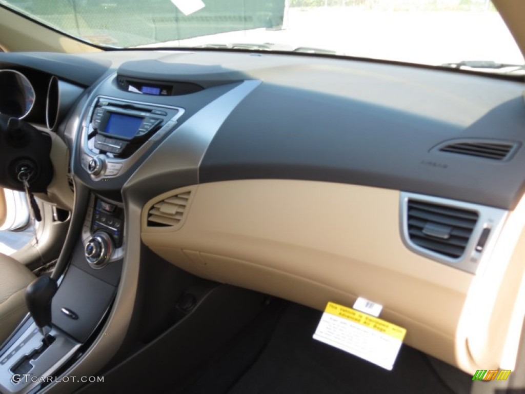 2013 Elantra GLS - Blue Sky Metallic / Beige photo #16