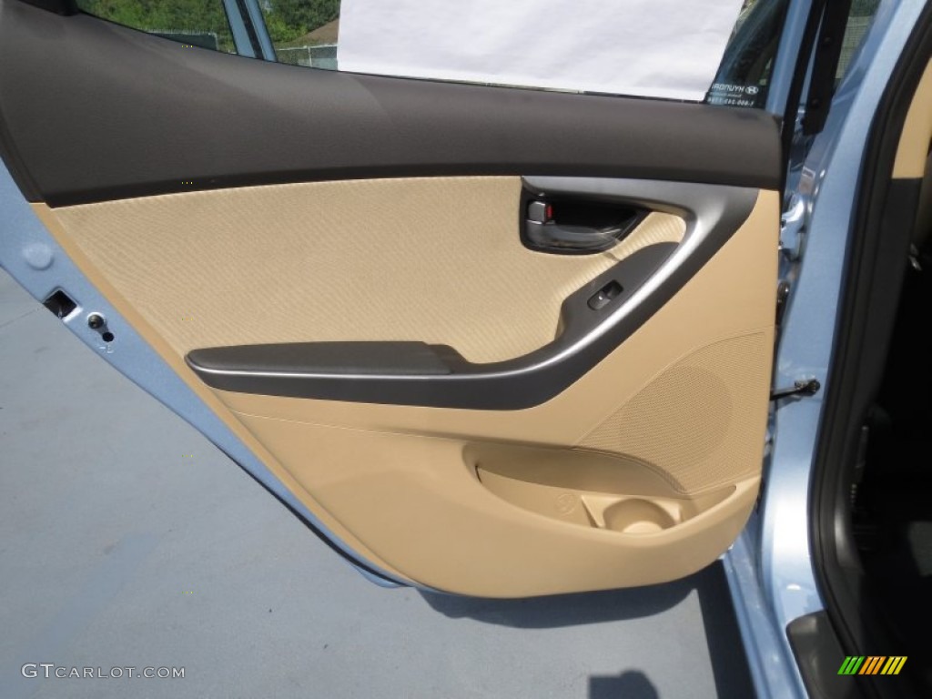 2013 Elantra GLS - Blue Sky Metallic / Beige photo #17