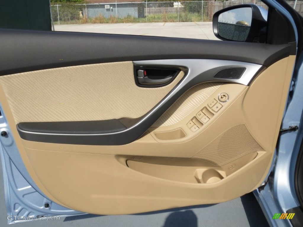 2013 Elantra GLS - Blue Sky Metallic / Beige photo #19