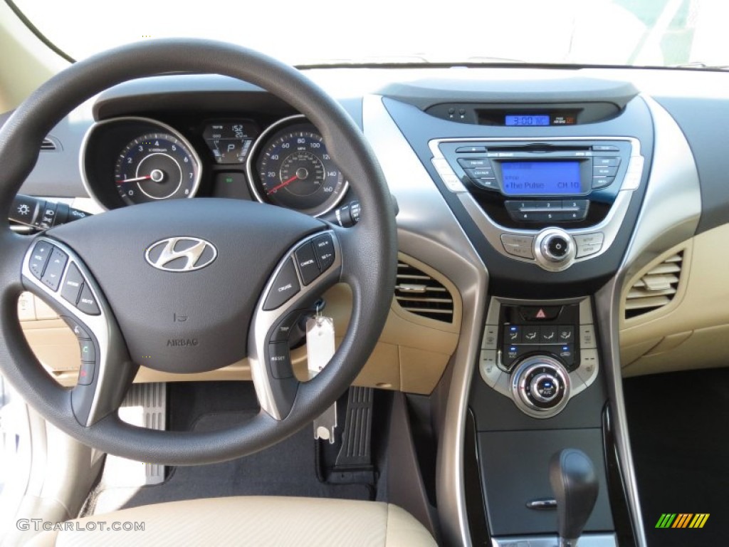 2013 Elantra GLS - Blue Sky Metallic / Beige photo #22