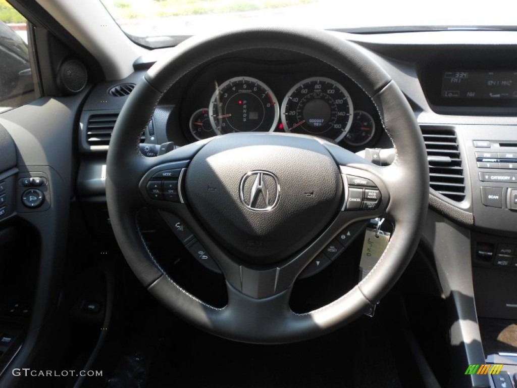 2013 Acura TSX Standard TSX Model Special Edition Ebony/Red Steering Wheel Photo #71997844