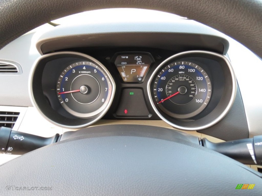 2013 Elantra GLS - Blue Sky Metallic / Beige photo #28