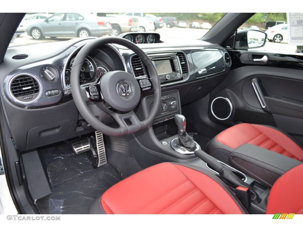 Black/Red Interior 2013 Volkswagen Beetle Turbo Photo #71998215