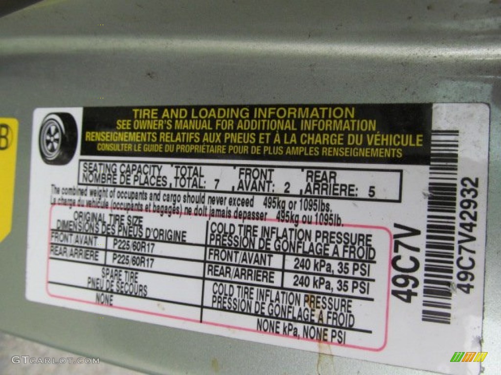 2006 Toyota Sienna XLE AWD Info Tag Photos