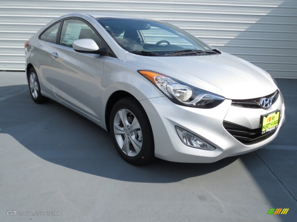 2013 Elantra Coupe GS - Shimmering Air Silver / Blue photo #1