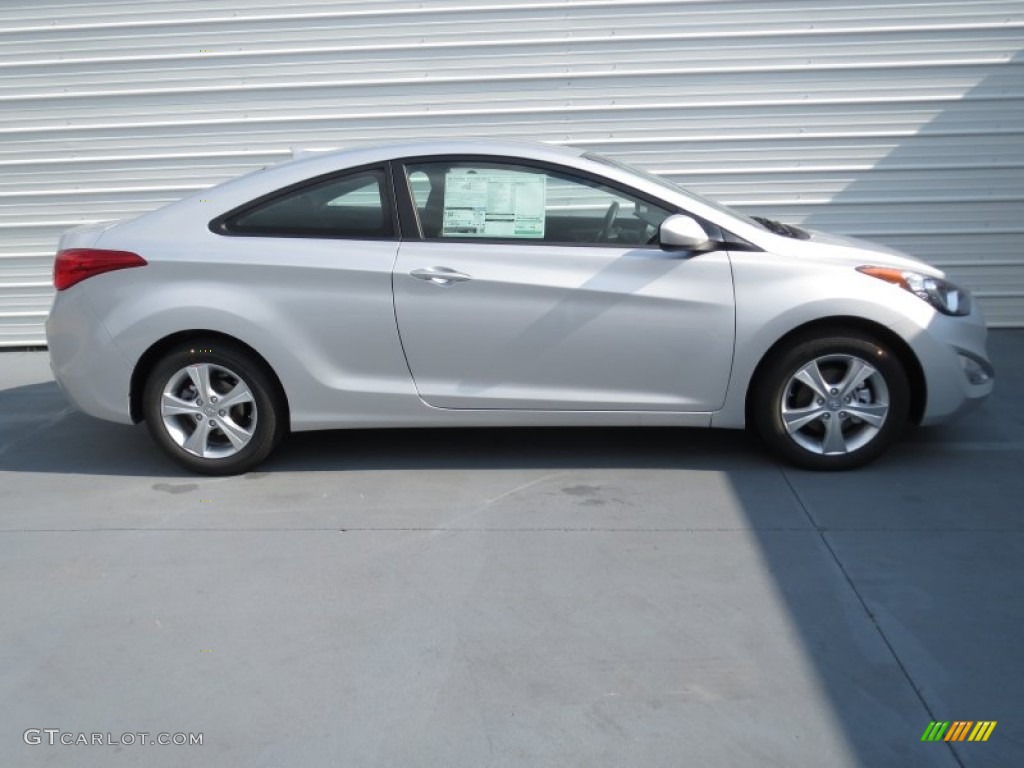 2013 Elantra Coupe GS - Shimmering Air Silver / Blue photo #2
