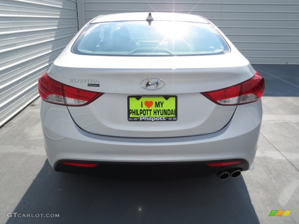 2013 Elantra Coupe GS - Shimmering Air Silver / Blue photo #4