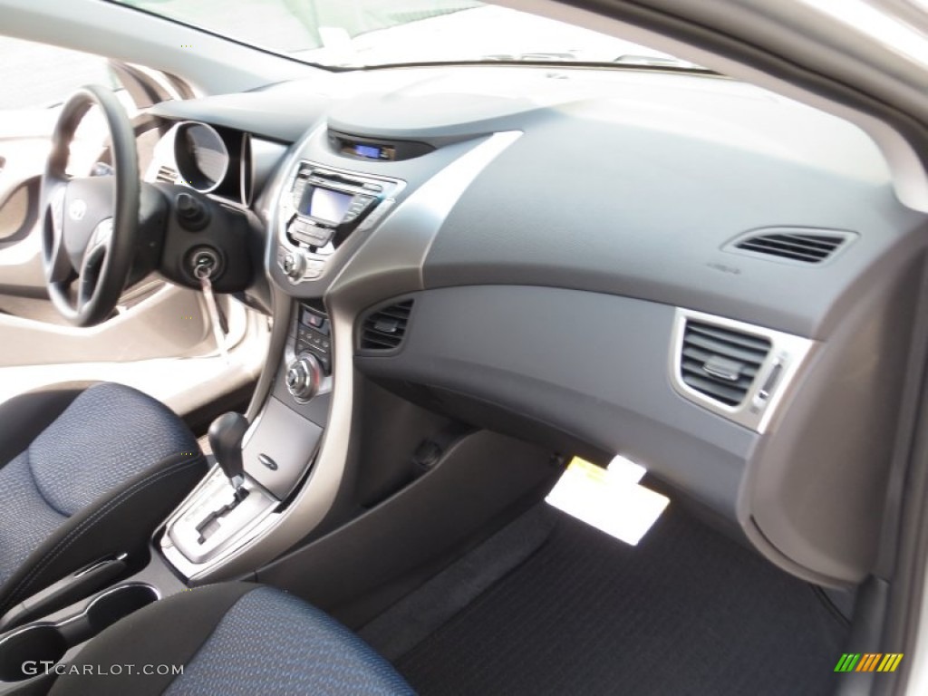 2013 Elantra Coupe GS - Shimmering Air Silver / Blue photo #15