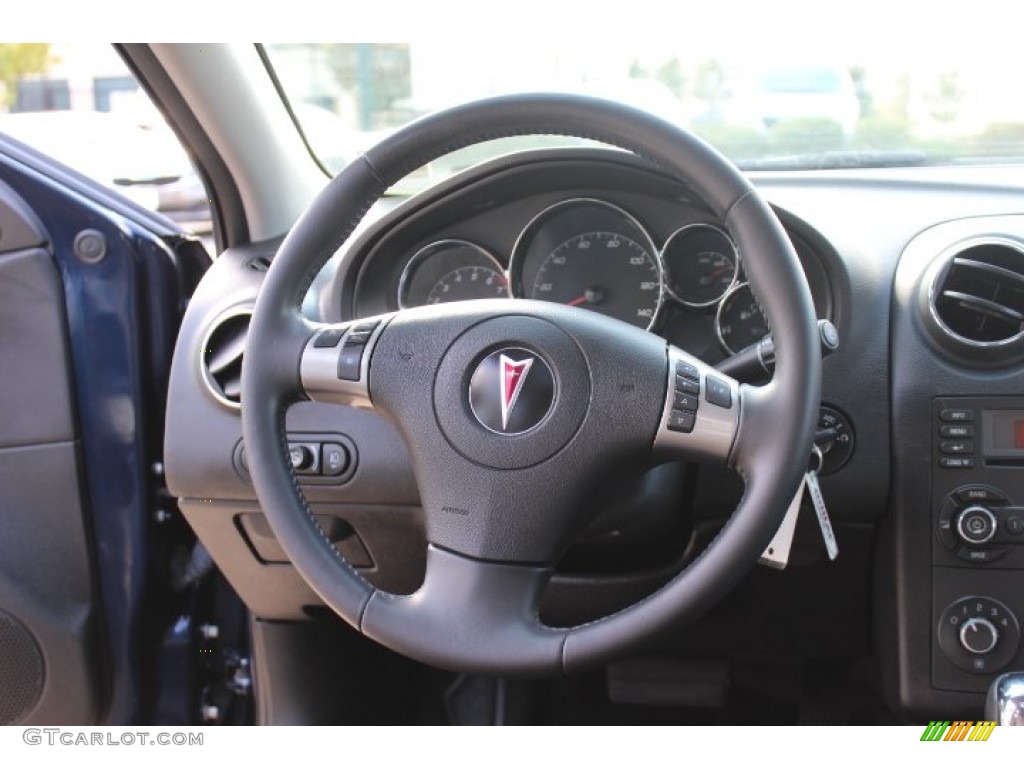 2009 Pontiac G6 V6 Sedan Ebony Steering Wheel Photo #72001569