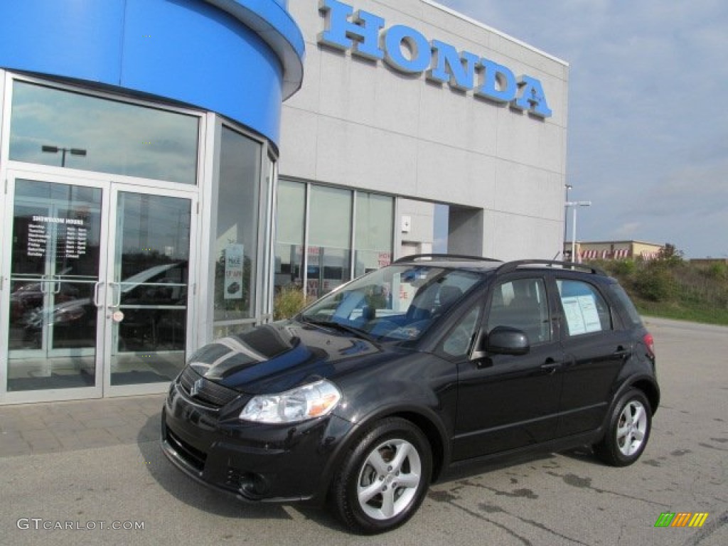 2009 SX4 Crossover Technology AWD - Black Pearl Metallic / Black photo #1