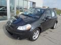 2009 Black Pearl Metallic Suzuki SX4 Crossover Technology AWD  photo #2