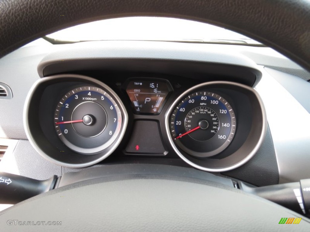 2013 Elantra Coupe GS - Shimmering Air Silver / Blue photo #28