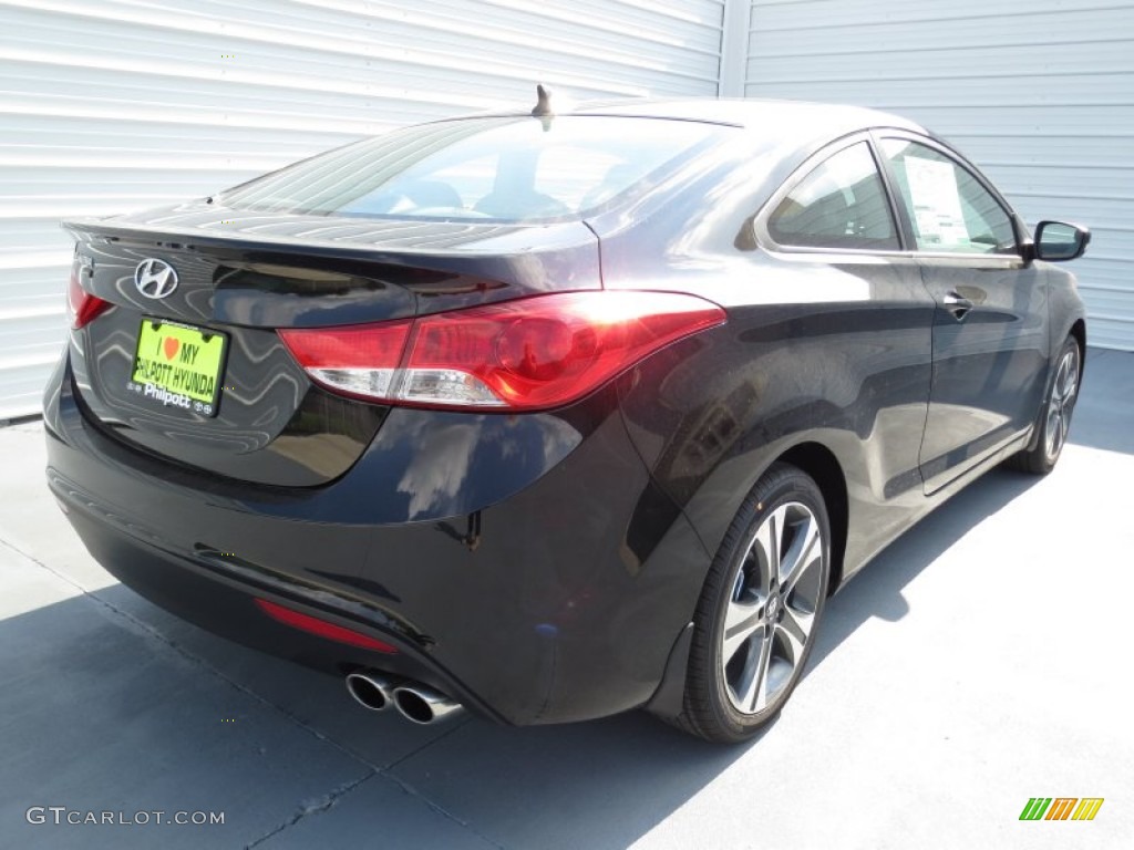 2013 Elantra Coupe SE - Black Noir Pearl / Gray photo #3