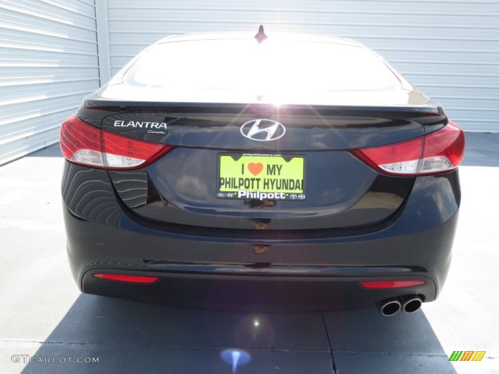2013 Elantra Coupe SE - Black Noir Pearl / Gray photo #4