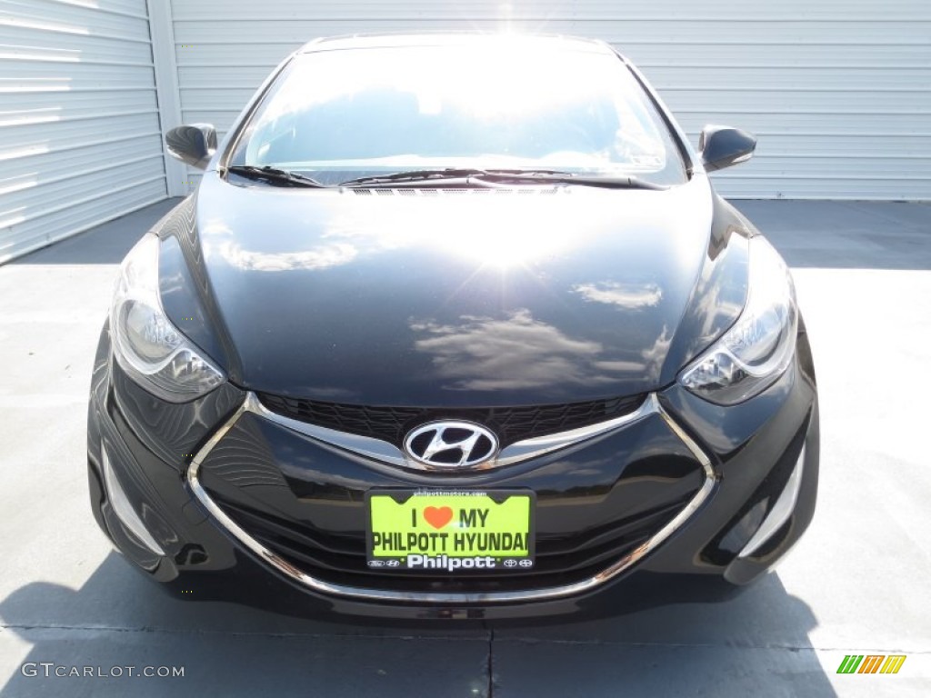 2013 Elantra Coupe SE - Black Noir Pearl / Gray photo #7