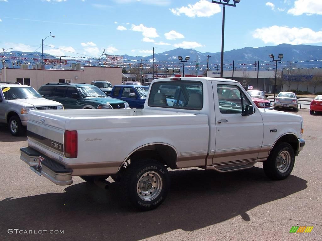 1996 F150 Eddie Bauer Regular Cab 4x4 - Oxford White / Opal Grey photo #3