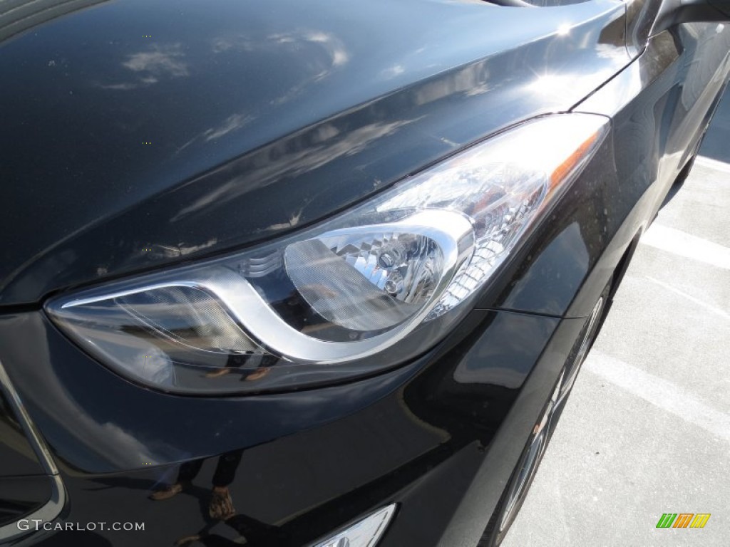 2013 Elantra Coupe SE - Black Noir Pearl / Gray photo #8