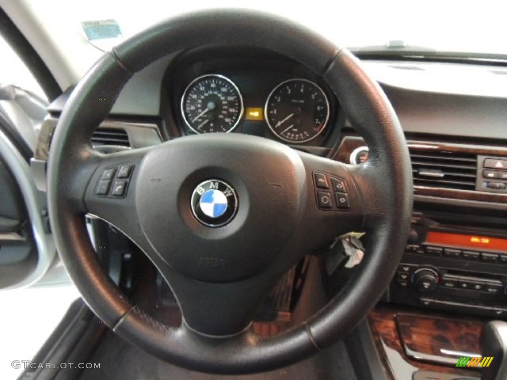 2006 BMW 3 Series 330i Sedan Black Steering Wheel Photo #72002637