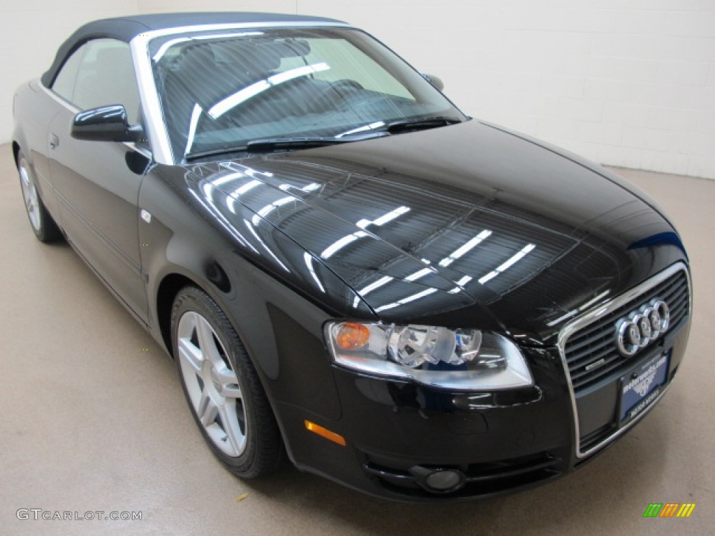 2008 A4 2.0T quattro Cabriolet - Brilliant Black / Black photo #1