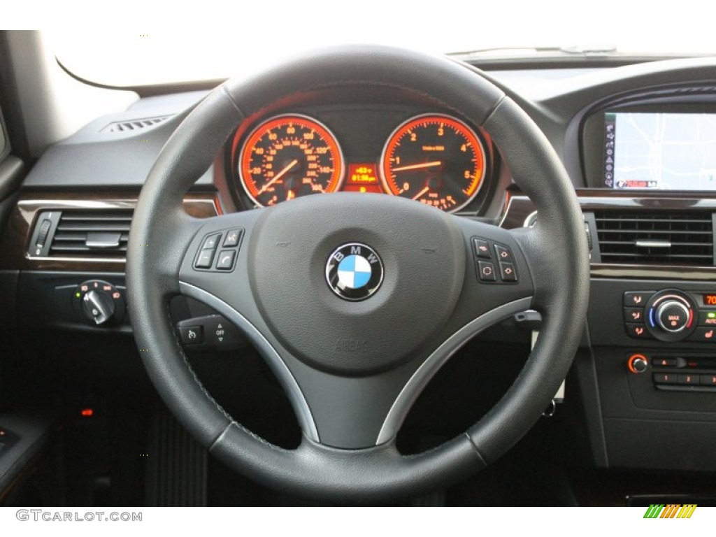 2011 BMW 3 Series 335d Sedan Black Steering Wheel Photo #72009549