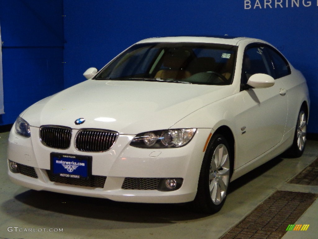 2009 3 Series 335xi Coupe - Alpine White / Saddle Brown Dakota Leather photo #3