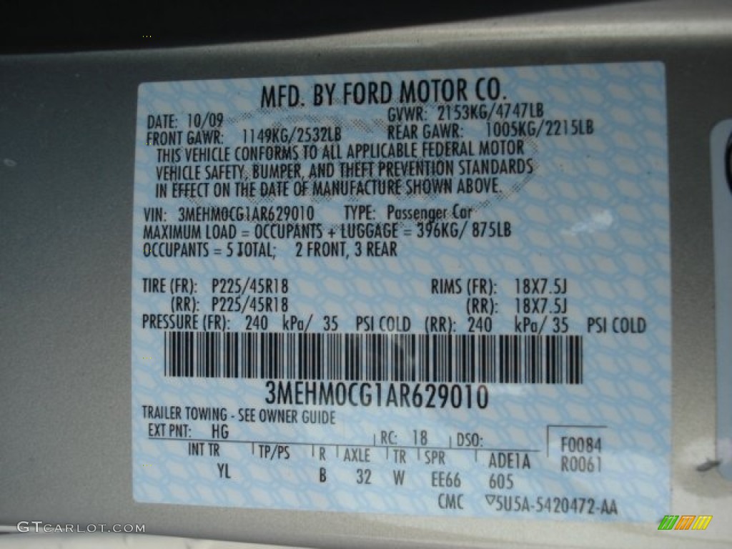 2010 Milan Color Code HG for Smokestone Metallic Photo #72013554