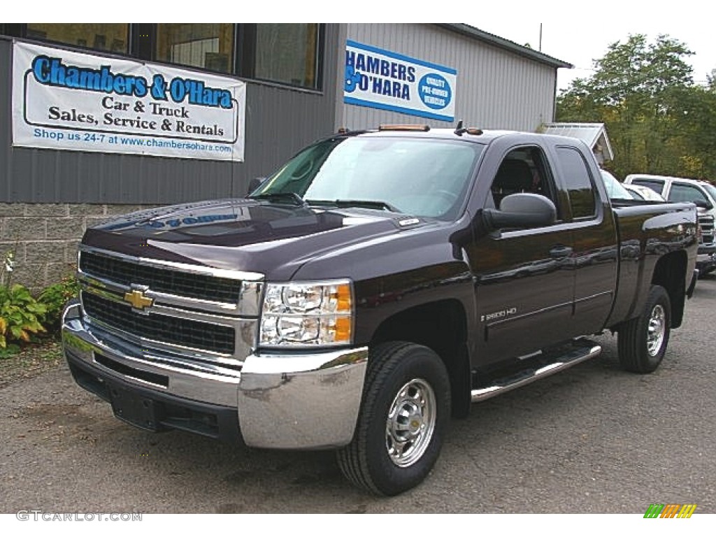 2009 Silverado 2500HD LT Extended Cab 4x4 - Dark Cherry Metallic / Ebony photo #1