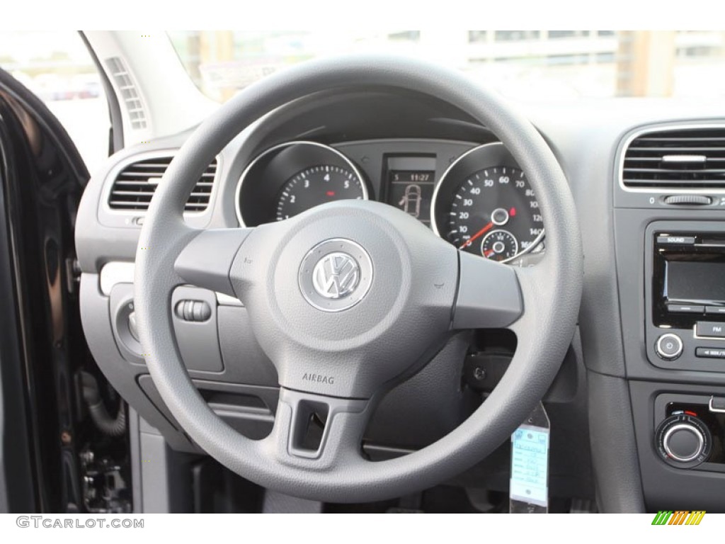 2013 Volkswagen Golf 2 Door Titan Black Steering Wheel Photo #72016227