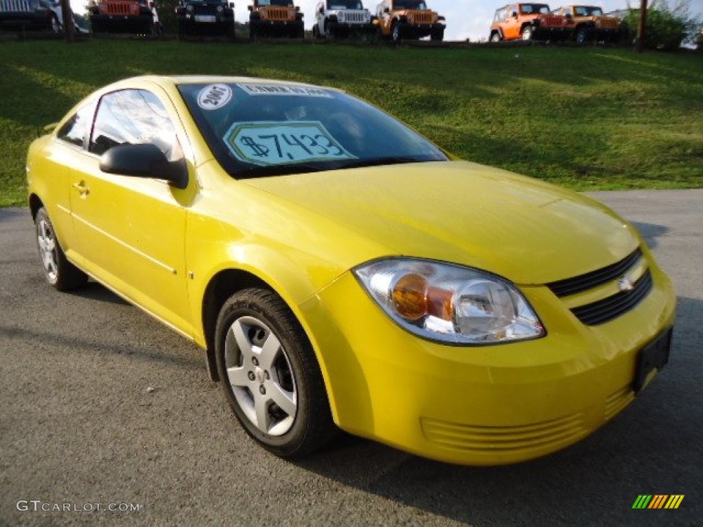 2007 Cobalt LS Coupe - Rally Yellow / Gray photo #9