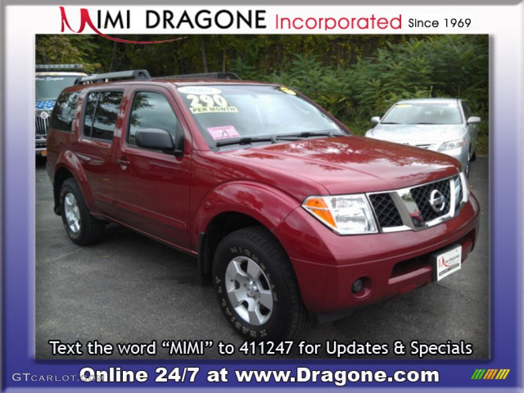2007 Pathfinder S 4x4 - Red Brawn / Graphite photo #4