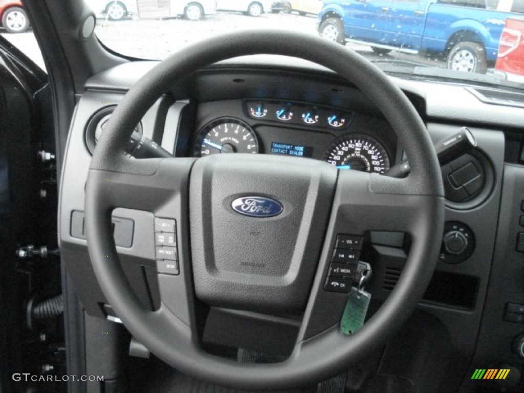 2013 Ford F150 STX SuperCab 4x4 Steel Gray Steering Wheel Photo #72017617