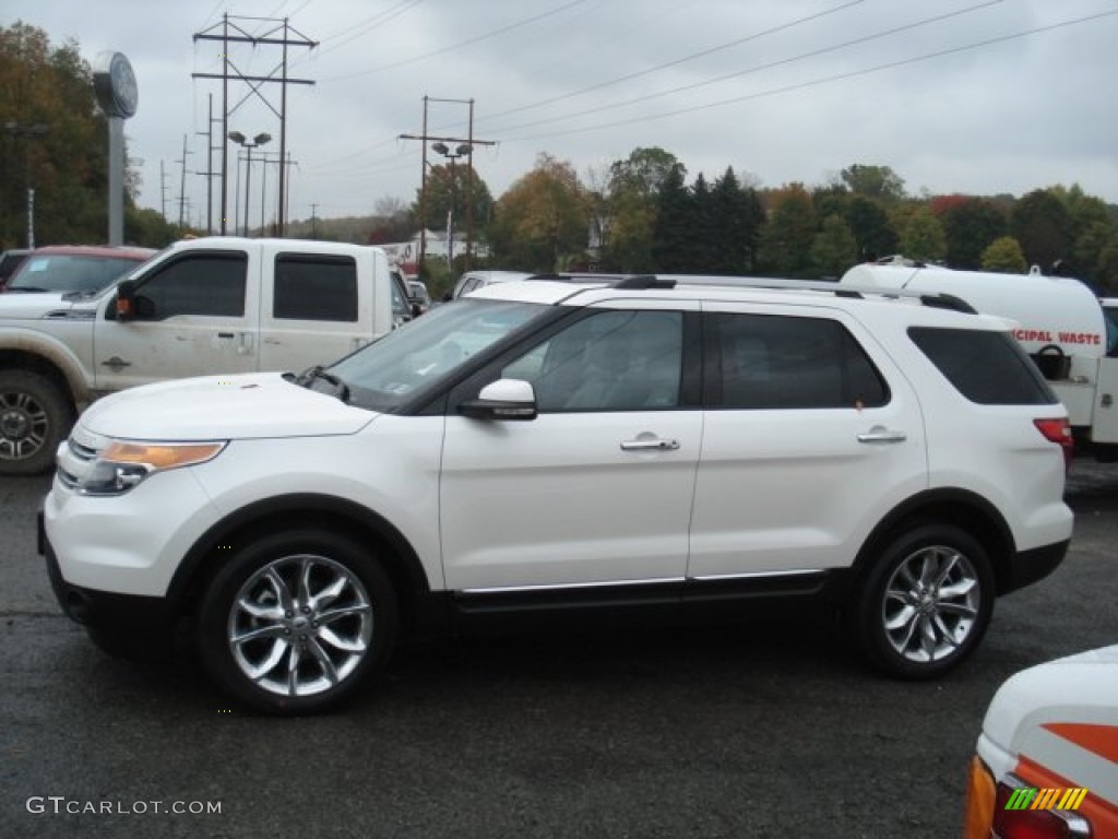 2013 Explorer Limited 4WD - White Platinum Tri-Coat / Medium Light Stone photo #5