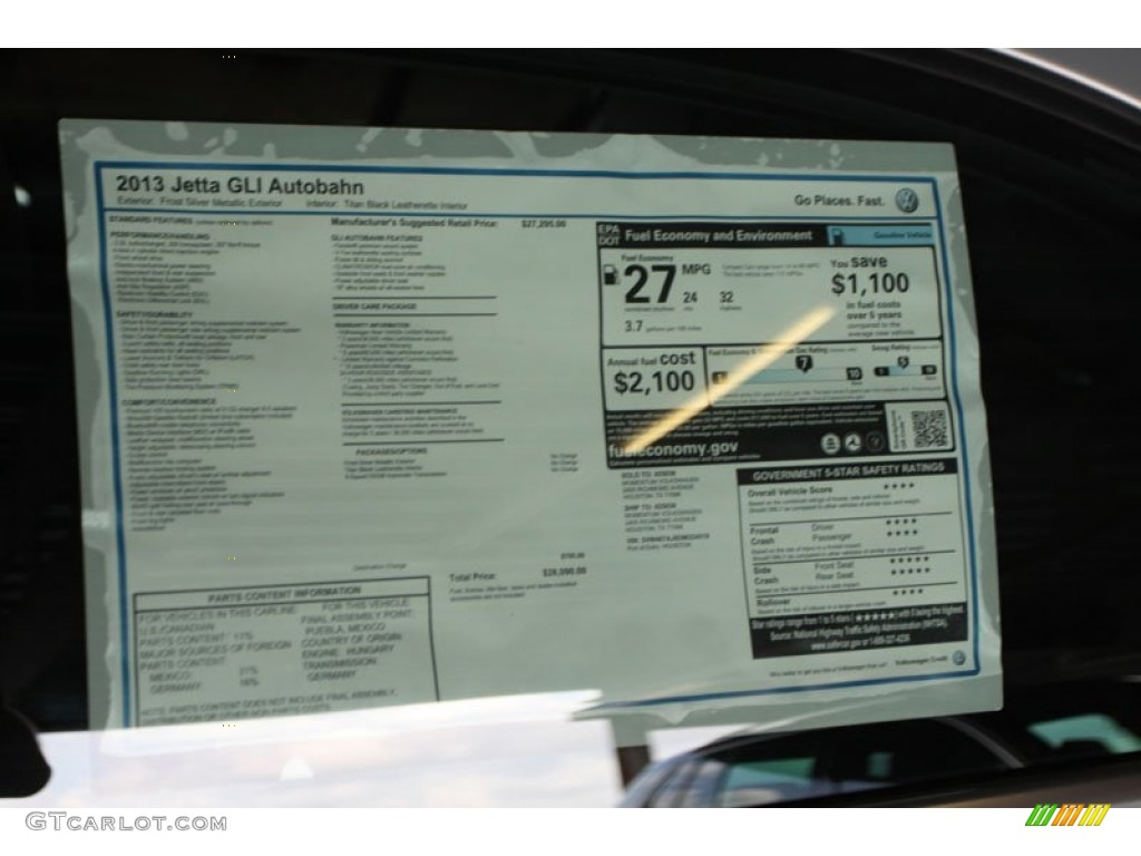 2013 Jetta GLI Autobahn - Frost Silver Metallic / Titan Black photo #26