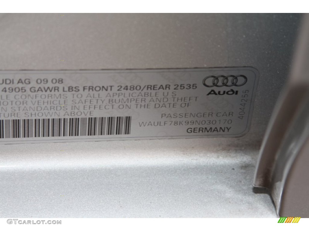 2009 A4 2.0T Premium quattro Sedan - Ice Silver Metallic / Black photo #21