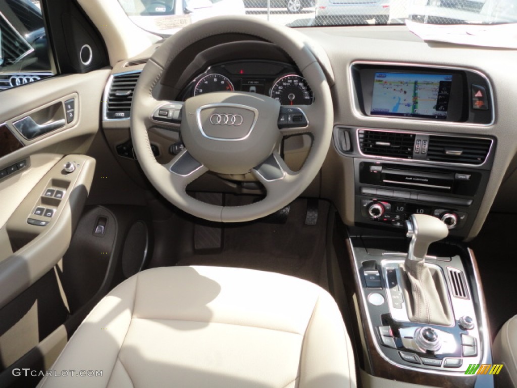 2013 Audi Q5 2.0 TFSI quattro Pistachio Beige Dashboard Photo #72025371