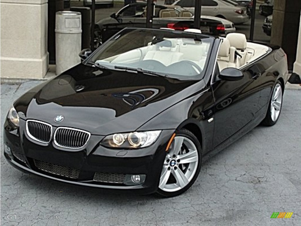 2009 3 Series 335i Convertible - Black Sapphire Metallic / Cream Beige Dakota Leather photo #37
